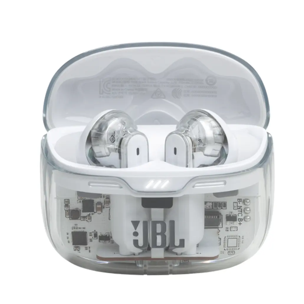 JBL Tune Beam Ghost Edition ANC True Wireless Earbuds – Color: White – View 1