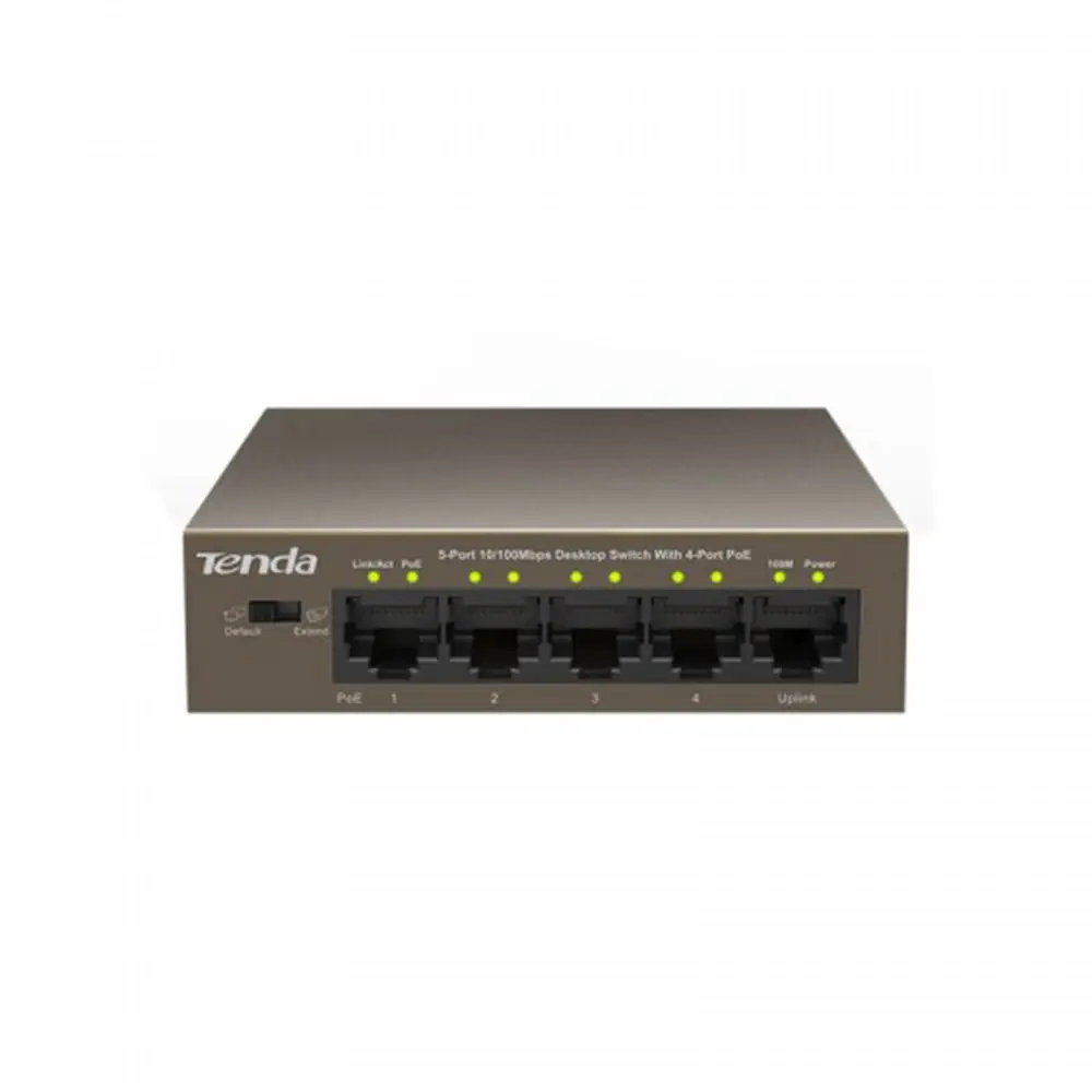 Tenda TEF1105P 5-Port with 4-Port PoE Switch – View 1