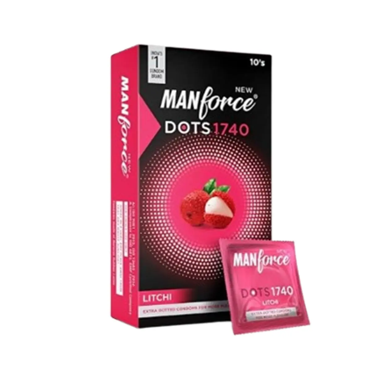Manforce Litchi 1740 Extra Dotted Condoms - 10Pcs Pack – View 1