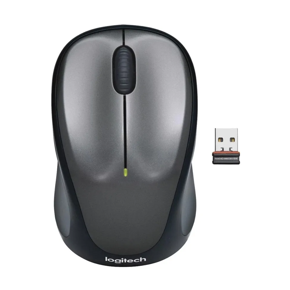 Logitech M235 Optical Wireless Mouse – Color: Gray – View 1