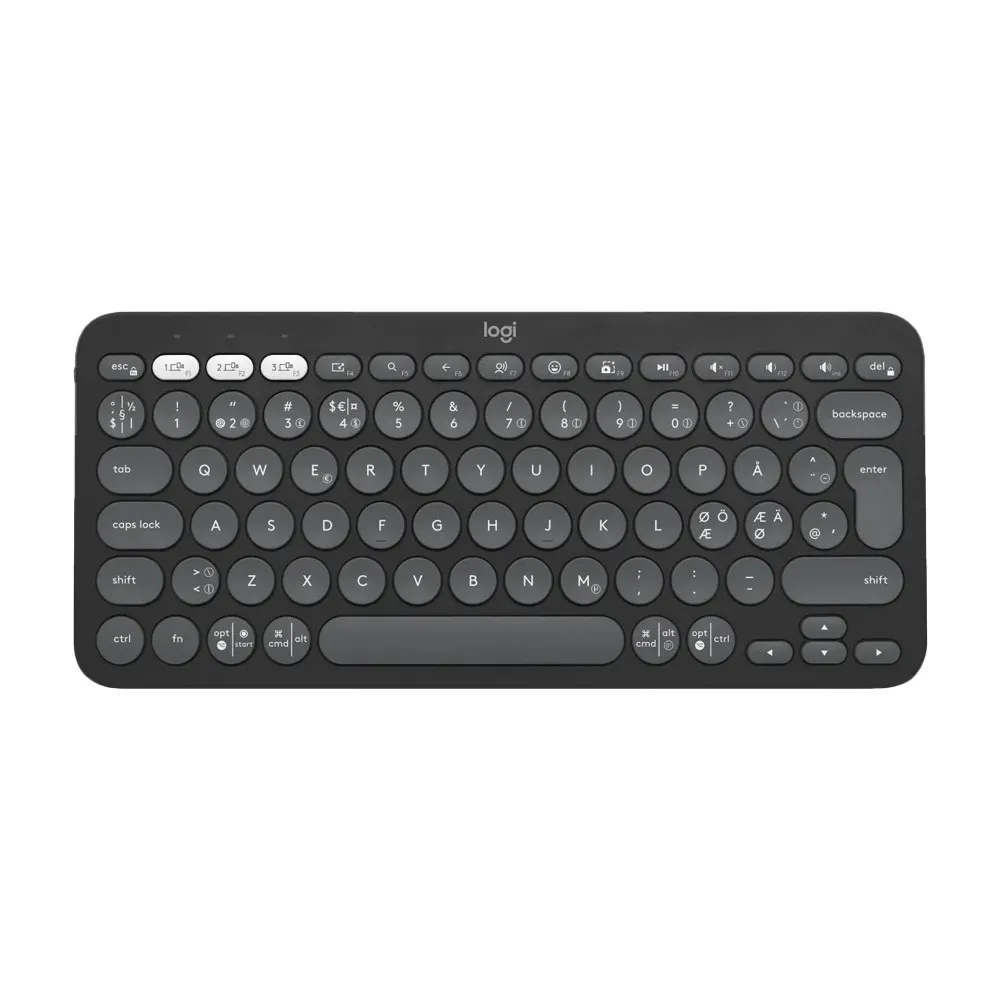 Logitech K380S PEBBLE KEYS 2 Multi-Device Wireless Keyboard – Color: Gray – View 1