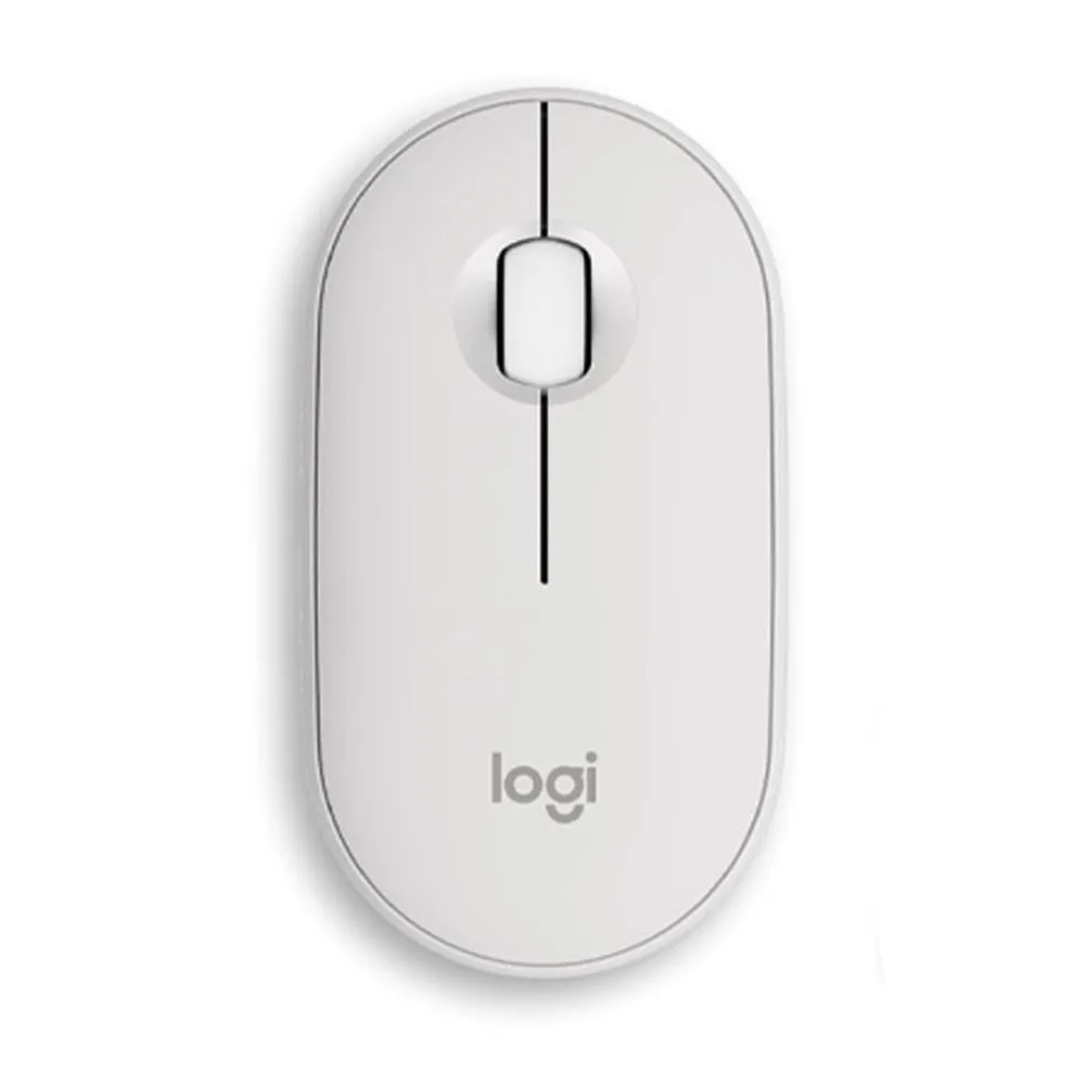 Logitech M350S PEBBLE Mouse 2 Multi-Device Bluetooth Mouse – Color: White – View 1