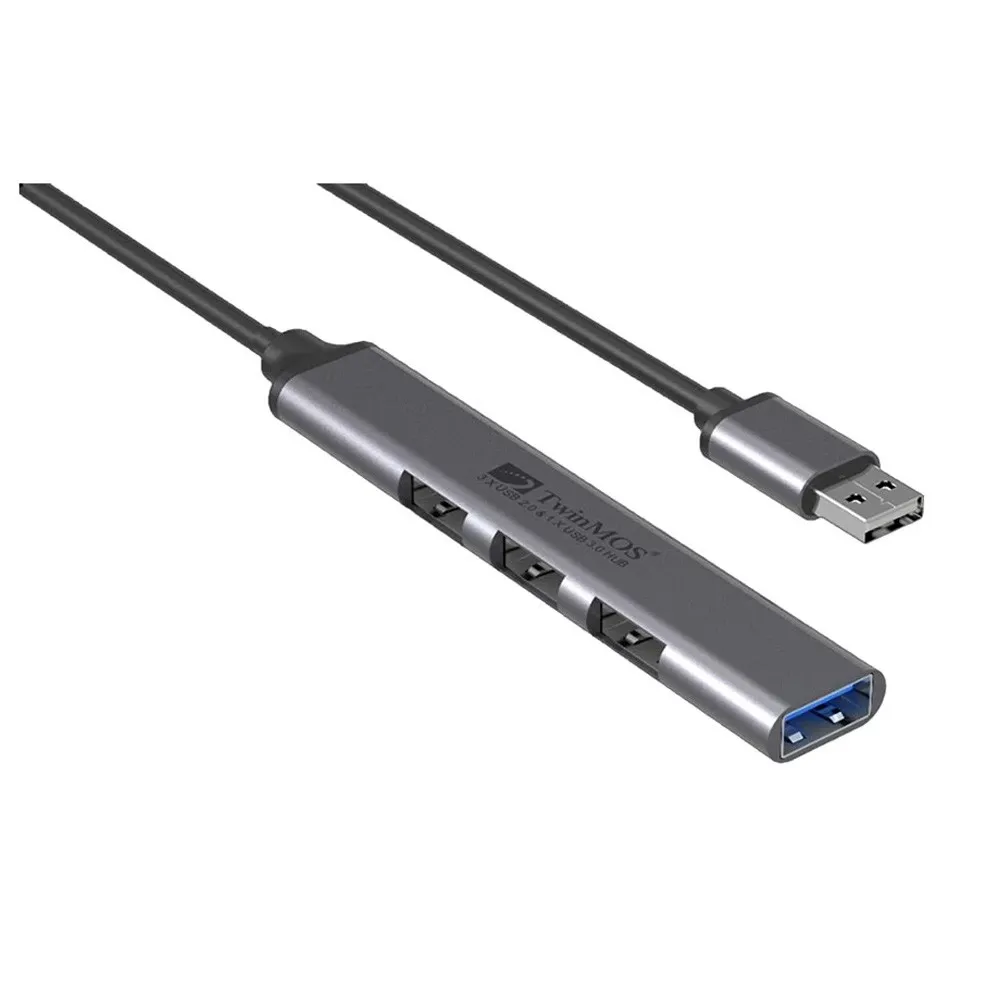 Twinmos EZEEHUB-23L 4 Port USB 3.0 & USB 2.0 Metal HUB – View 1