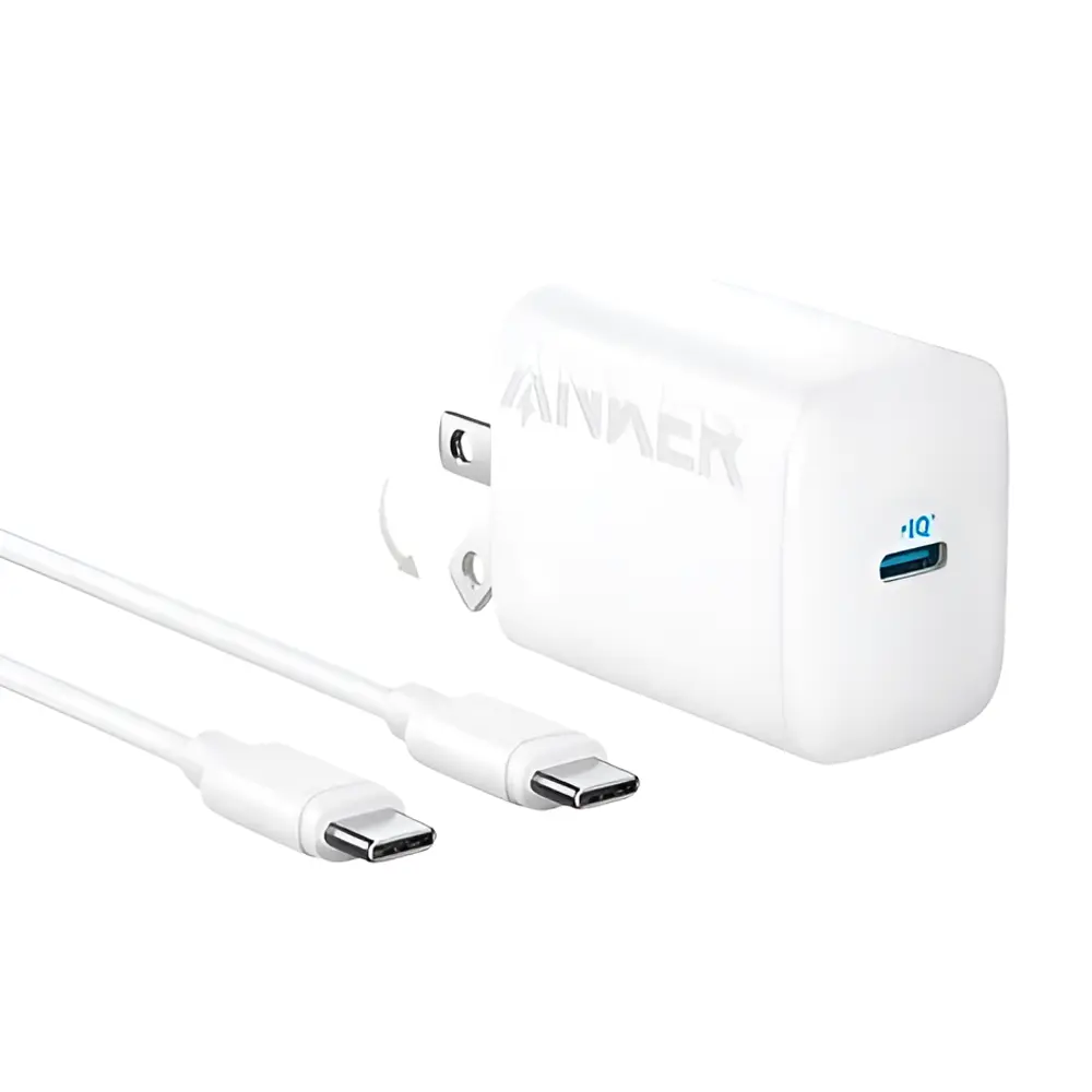 Anker 312 30W USB-C Fast Charging Adapter with 5ft USB-C Cable – Color: White – View 1