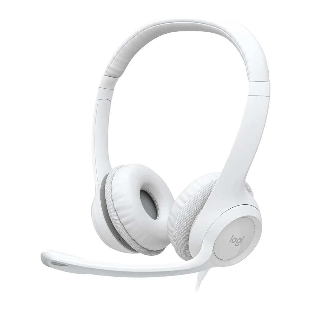 Logitech H390 Stereo USB Headset with Microphone – Color: White – View 1