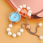 Skmei 1983 Bracelet Diamond Small Fashion Thin Waterproof Analog Watch – Dial Color: Blue, Strap Color: White – Thumbnail 2