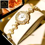 OLEVS 9813 Fashion High-grade Ins Design Niche Mermaid Diamond Encrusted Women's Watch – Dial Color: White, Strap Color: Gold  – Thumbnail 3
