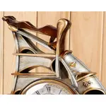 Vintage Deco Table Clock Rustic Living Room Desk Clock Ancient ship – Color: Brown – Thumbnail 4