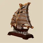Vintage Deco Table Clock Rustic Living Room Desk Clock Ancient ship – Color: Brown – Thumbnail 5