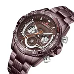 NAVIFORCE NF9185 Stainless Steel Chronograph Men's Watch – Dial Color: Rose, Strap Color: Rose – Thumbnail 2