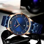 Curren 8356 Luxury Stainless Steel Analog Men's Watch – Dial Color: Blue, Strap Color: Blue – Thumbnail 3