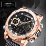 Naviforce NF9172 Stainless Steel Dual Movement Fashion and Casual Men's Watch – Dial Color: Rose Gold, Strap Color: Black – Thumbnail 5