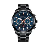 CRRJU 2286 High Quality Stainless Steel Multifunctional Quartz Classic Men's Watch – Dial Color: Rose Gold, Strap Color: Blue – Thumbnail 1