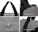 Women Men 12L Fitness Workout Adjustable Detachable Shoulder Strap Lightweight Gym Bag – Color: Gray – Thumbnail 4