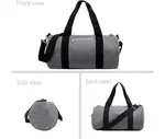 Women Men 12L Fitness Workout Adjustable Detachable Shoulder Strap Lightweight Gym Bag – Color: Gray – Thumbnail 3