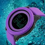 SKMEI 1142 Digital Multifunctional PU Leather Sporty Men's Watch – Dial Color: Black, Strap Color: Purple – Thumbnail 3