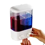 Wall-Mounted Transparent Liquid Soap Dispenser for Bathroom Refillable and Manual – Thumbnail 1