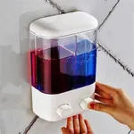 Wall-Mounted Transparent Liquid Soap Dispenser for Bathroom Refillable and Manual – Thumbnail 2