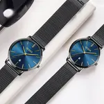 OLEVS 5869 Milanese Mesh Strap Waterproof Versatile Ultra Thin Couple's Wristwatch – Dial Color: Blue, Strap Color: Black – Thumbnail 5