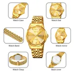 SKMEI 2291 Quartz Waterproof Luminous Stainless Steel Men's Watch – Dial Color: Gold, Strap Color: Gold – Thumbnail 3