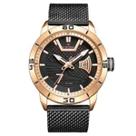 NAVIFORCE NF9155A Stainless Steel Date Function Luxury Men's Watch – Dial Color: Rose, Strap Color: Black – Thumbnail 1
