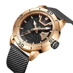NAVIFORCE NF9155A Stainless Steel Date Function Luxury Men's Watch – Dial Color: Rose, Strap Color: Black – Thumbnail 2