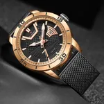 NAVIFORCE NF9155A Stainless Steel Date Function Luxury Men's Watch – Dial Color: Rose, Strap Color: Black – Thumbnail 3