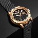 NAVIFORCE NF9155A Stainless Steel Date Function Luxury Men's Watch – Dial Color: Rose, Strap Color: Black – Thumbnail 5