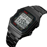 Skmei 1337 Stainless Steel Square Men's Watch – Dial Color: Black, Strap Color: Black – Thumbnail 2