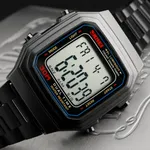 Skmei 1337 Stainless Steel Square Men's Watch – Dial Color: Black, Strap Color: Black – Thumbnail 3