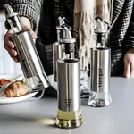 500ml Stainless Steel Oil Bottle Glass Leak Proof Oil Control Pot & Jar with Funnel for Kitchen – Thumbnail 2