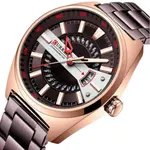 Curren 8403 High-Quality Stainless Steel Fashionable Men's Watch – Dial Color: Brown, Strap Color:  Brown  – Thumbnail 3
