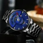 Nibosi 2509 High Quality Stainless Steel Fashion Men's Watch – Dial Color: Blue, Strap Color: Black – Thumbnail 3