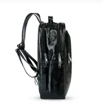 100% Genuine Cow Leather Unique & Stylish Big Size Leather Backpack – Color: Black – Thumbnail 3