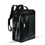 100% Genuine Cow Leather Unique & Stylish Big Size Leather Backpack – Color: Black – Thumbnail 2