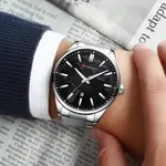  Curren 8366 Authentic Stainless Steel Analog Men's Watch  – Dial Color: Black Gold, Strap Color: Silver – Thumbnail 3