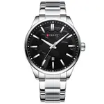  Curren 8366 Authentic Stainless Steel Analog Men's Watch  – Dial Color: Black Gold, Strap Color: Silver – Thumbnail 1