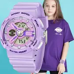 LIGE 8939 Digital Analog High Quality PU Leather Women’s Sports Watch – Dial Color: Purple, Strap Color: Purple – Thumbnail 2