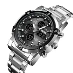 Skmei 1389 Stainless Steel Business Men’s Watch  – Dial Color: Black, Strap Color: Silver – Thumbnail 2