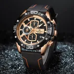 NAVIFORCE NF8018 Leather Casual Multi-function Chronograph Men's Watch – Dial Color: Rose, Strap Color: Black – Thumbnail 3