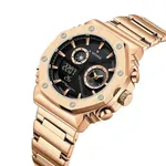 NAVIFORCE NF9216S Dual Time Display Analog Quartz Man's Watch – Dial Color: Black, Strap Color: Rose – Thumbnail 2