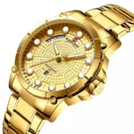 NAVIFORCE 9152 Luxury Brand Stainless Steel Quartz Man's Watch – Dial Color: Gold, Strap Color: Gold  – Thumbnail 2