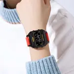 SKMEI 1848 Cyberpunk Analog Display PU Leather Fashion and Sporty Men's Watch – Dial Color: Black, Strap Color: Red – Thumbnail 2