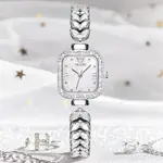 Olevs 9987 New Quartz Daimond Mermaid Stainless Steel Wrist-Watche – Dial Color: White, Strap Color: Silver – Thumbnail 3
