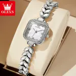 Olevs 9987 New Quartz Daimond Mermaid Stainless Steel Wrist-Watche – Dial Color: White, Strap Color: Silver – Thumbnail 4