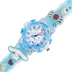 Time Up Analog Dial Cartoon 3D Printed Strap & Glowing Light Transparent Watch for Kids – Dial Color: Sky Blue, Strap Color: Sky Blue – Thumbnail 3