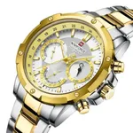 NAVIFORCE NF9196 Silver Stainless Steel Chronograph Men's Watch – Dial Color: Gold, Strap Color: Silver – Thumbnail 2