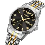 SKMEI 2291 Quartz Waterproof Luminous Stainless Steel Men's Watch – Dial Color: Gold, Strap Color: Silver – Thumbnail 2