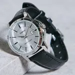 CASIO LTP-V004L-1AUDF Classic Leather Strap Stainless Steel Women's Analog Quartz Watch – Dial Color: White, Strap Color: Black – Thumbnail 2