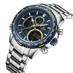 Naviforce NF9182 Luxurious Strainless Steel Chronograph Men's Watch – Dial Color: Blue, Strap Color: Silver – Thumbnail 2